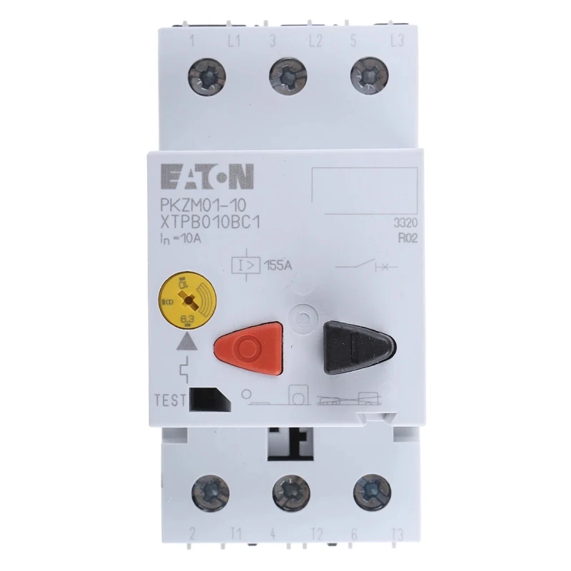 Eaton Motor Protection Circuit Breaker 10A 6.3A 690V AC 3-Pole PKZM 01 278484 PKZM01-10