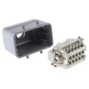 HARTING Heavy Duty Power Connector Panel Mount Screw Termination 10 Contacts 16A 500V Han E Male 09330102601+19300101420