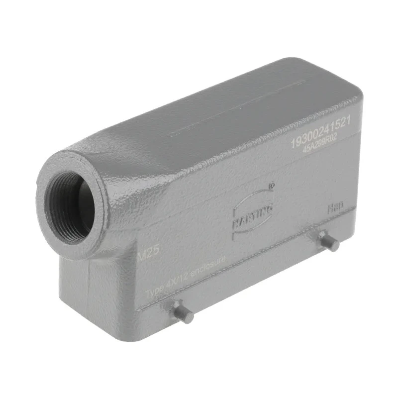 HARTING Han B Range Heavy Duty Power Connector Hood, Die Cast Aluminium Body, IP65/IP66/IP67, 2 09330242601+19300241521