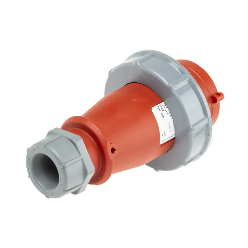 MENNEKES AM-TOP IP67 Red Cable Mount 3P+N+PE Straight Industrial Power Connector 16A 400V 