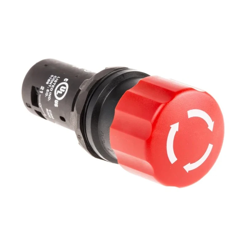 ABB Emergency Stop Push Button 1SFA Series Twist Release Panel Mount 22.5mm Cutout SPDT IP69K IP66 IP67 CE3T-10R-11