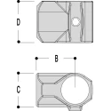 Kee Lite Aluminium T-Connector Connecting Component for Strut Profile Type 6 with 33.7 mm Round Tube Size L10-6