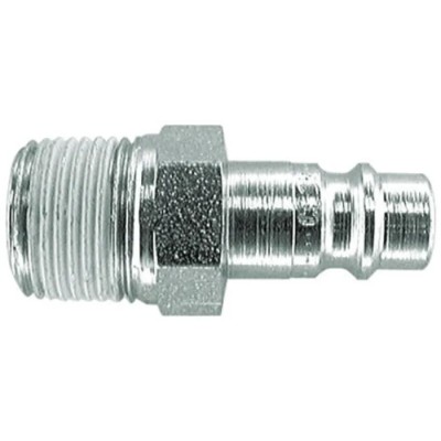 CEJN Steel Pneumatic Quick Connect Coupling 1/8 in Male R Zinc Plated Steel 320 Series 16 bar 103205151