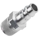 CEJN Steel Pneumatic Quick Connect Coupling 3/8 in Male R Thread Standard, Zinc Plated, Vented Safety, Series 320 103205154