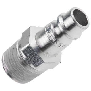 CEJN Steel Pneumatic Quick Connect Coupling 3/8 in Male R Thread Standard, Zinc Plated, Vented Safety, Series 320 103205154