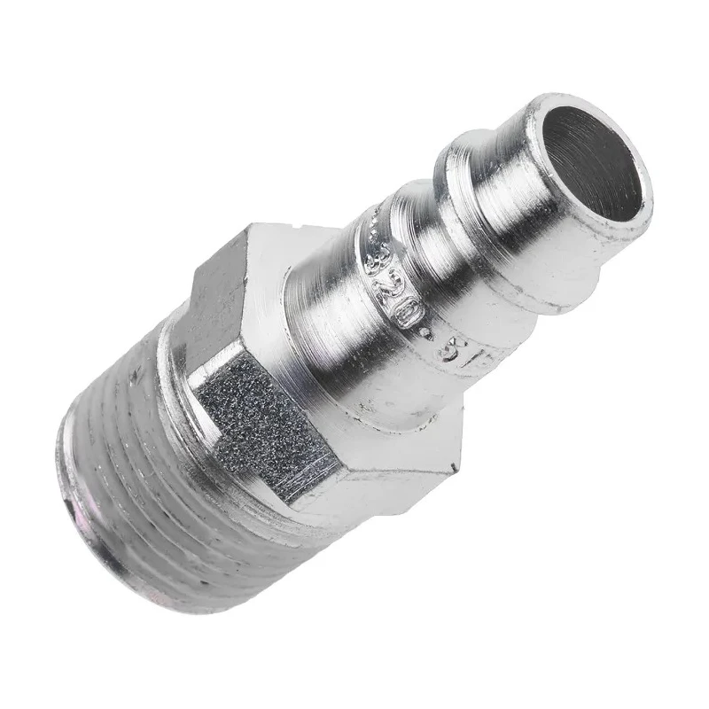 CEJN Steel Pneumatic Quick Connect Coupling 3/8 in Male R Thread Standard, Zinc Plated, Vented Safety, Series 320 103205154