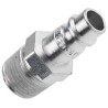 CEJN Steel Pneumatic Quick Connect Coupling 3/8 in Male R Thread Standard, Zinc Plated, Vented Safety, Series 320 103205154