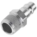 CEJN Steel Pneumatic Quick Connect Coupling 3/8 in Male R Thread Standard, Zinc Plated, Vented Safety, Series 320 103205154
