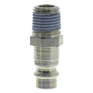 CEJN Steel Pneumatic Quick Connect Coupling, 1/4 in Male R Zinc Plated Steel 320 Series 103205152