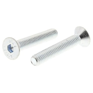RS PRO Bright Zinc Plated Steel Hex Socket Countersunk Screw M6 x 35 mm 491-5164