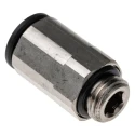 Legris Pneumatic Fitting Series Male Threaded-to-Tube, M10 x 1 Thread, 8 mm Push-in, Nickel Plated Brass, Max 80°C LF3000