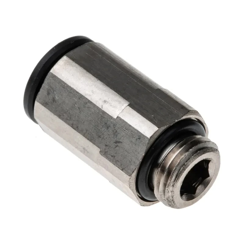Legris Pneumatic Fitting Series Male Threaded-to-Tube, M10 x 1 Thread, 8 mm Push-in, Nickel Plated Brass, Max 80°C LF3000