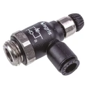 Legris 7061 Series Flow Controller Flow Regulator Tube Inlet 06 Threaded Outlet 1/4 in G 10 bar Pressure 0-70°C 7061 06 13