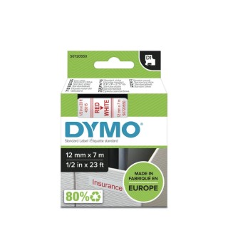 Dymo Red on White Label Printer Tape, 7 m Length, 12 mm Width S0720550