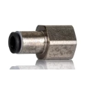 Legris LF3000 Series Pneumatic Fitting Female Threaded-to-Tube 1/4 in G, Push-in 6 mm, Nickel Plated Brass LF3000