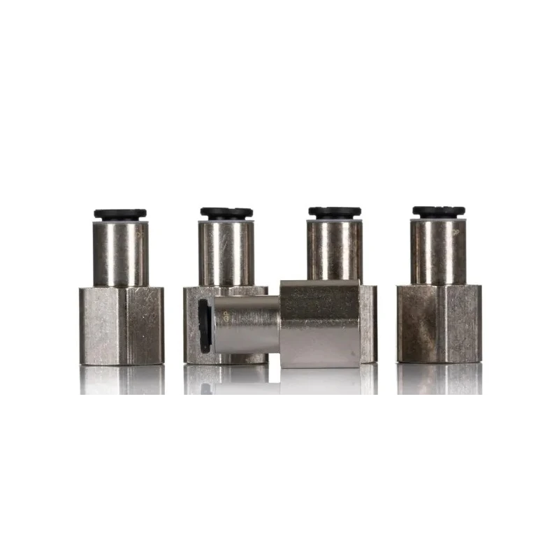 Legris LF3000 Series Pneumatic Fitting Female Threaded-to-Tube 1/4 in G, Push-in 6 mm, Nickel Plated Brass LF3000