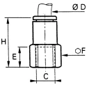 Legris LF3000 Series Pneumatic Fitting Female Threaded-to-Tube 1/4 in G, Push-in 6 mm, Nickel Plated Brass LF3000