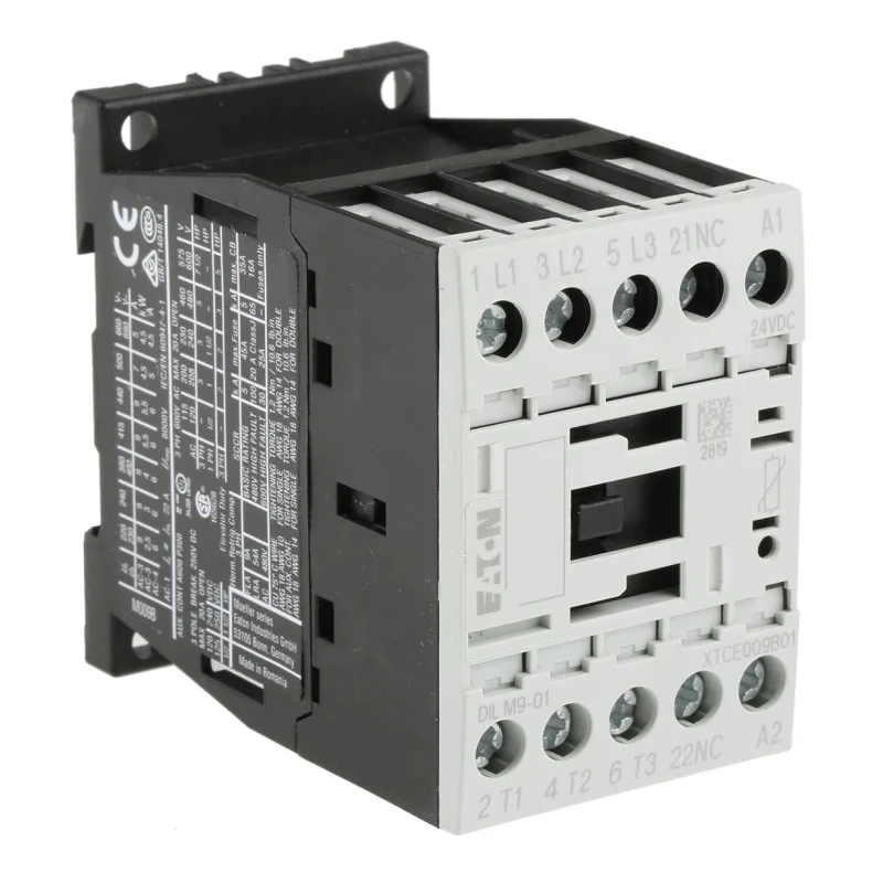 Eaton DILM Contactor, 24V DC Coil, 3-Pole, 9 A, 4 kW, 1 NC, 400V AC 276740 DILM9-01(24VDC)