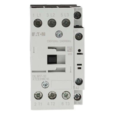 Eaton DILM Contactor, 230V AC Coil, 3-Pole, 17 A, 7.5 kW Power Rating, 3 NO Contacts 277004 DILM17-10(230V50HZ,240V60HZ)