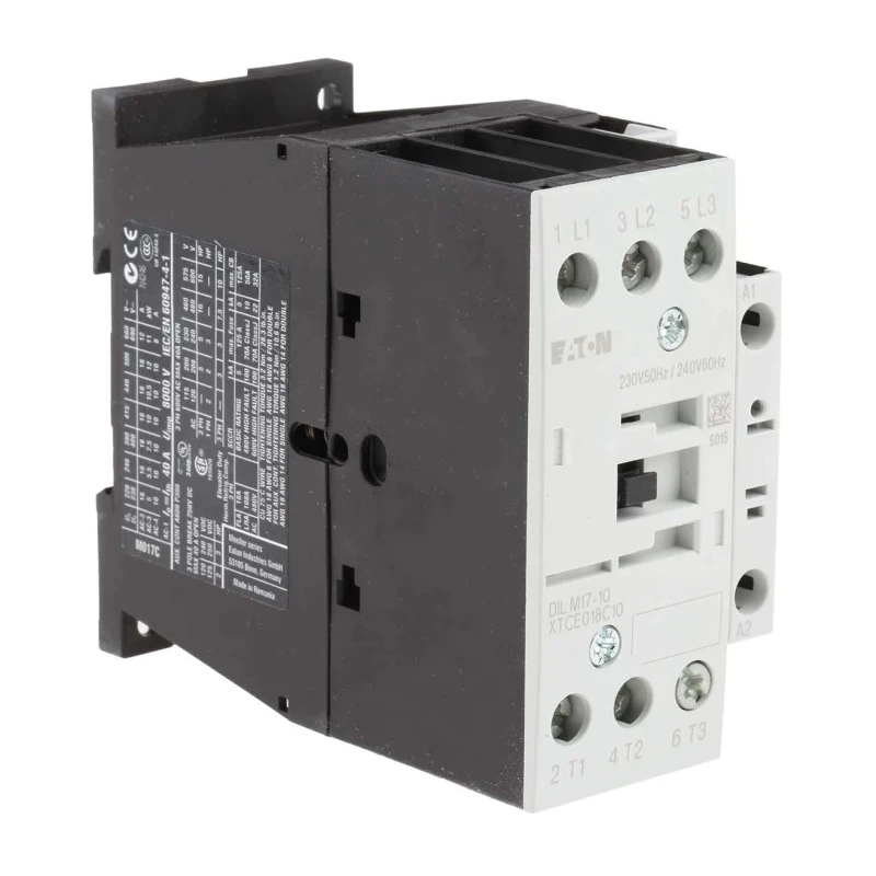 Eaton DILM Contactor, 230V AC Coil, 3-Pole, 17 A, 7.5 kW Power Rating, 3 NO Contacts 277004 DILM17-10(230V50HZ,240V60HZ)