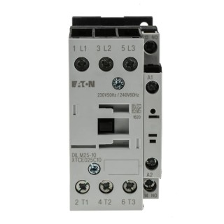 Eaton DILM Contactor, 230V ac Coil, 3-Pole, 25 A, 11 kW 230V ac, 3 NO, 400V ac 277132 DILM25-10(230V50HZ,240V60HZ)