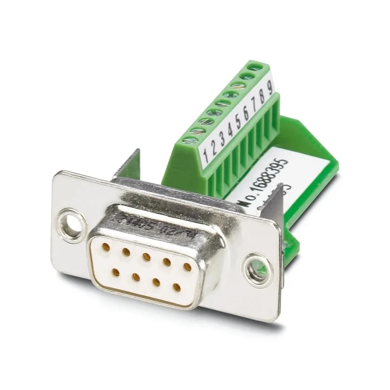 Phoenix Contact 9 Way Straight Panel Mount D-Sub Connector Female 60V 5A VS-09-BU-DSUB/9-MPT-0.5 1688395