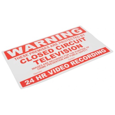 Sure24 Red Vinyl Self-Adhesive CCTV Warning Sign, English, 297 mm x 210 mm VKWS/OUT