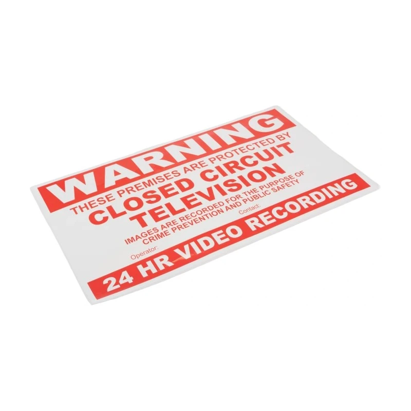 Sure24 Red Vinyl Self-Adhesive CCTV Warning Sign, English, 297 mm x 210 mm VKWS/OUT