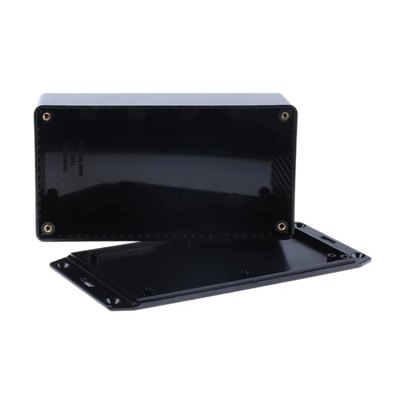 Hammond Flanged Flame Retardant ABS Enclosure IP54 Black Lid 46 mm x 150 mm x 80 mm 1591DFLBK