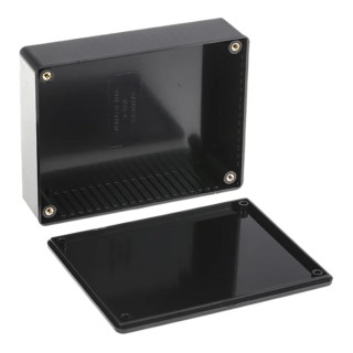 Hammond 1591 Series Black Black Lid Flame Retardant ABS Enclosure IP54, 34 mm x 121 mm x 94 mm 