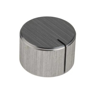 RS PRO 22 mm Diameter Silver Aluminium Potentiometer Knob for 6.4 mm Circular Shaft 498-902