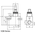 Maxam Pneumatics VQB Series Flow Controller Flow Regulator Threaded 1 bar Operating Pressure VQB42-Q-O-5