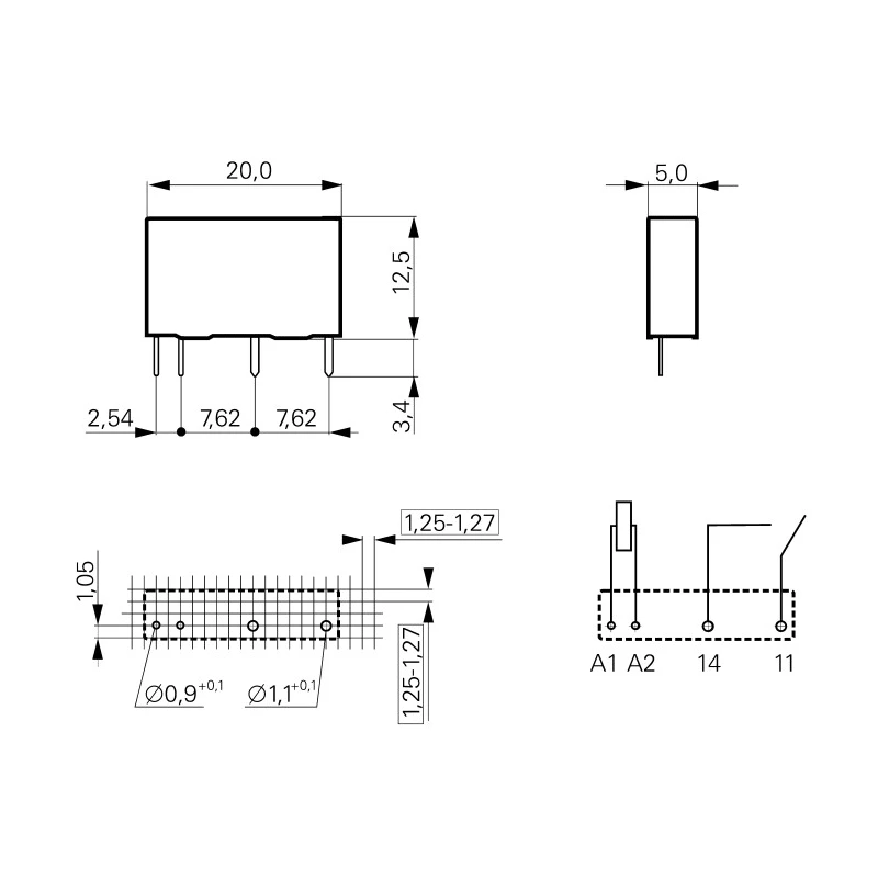 TE Connectivity PCB Power Relay, 24V DC Coil, 3A Switching Current, SPST PCN-124D3MHZ000