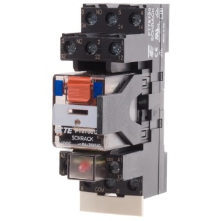 TE Connectivity DIN Rail Power Relay 12V dc Coil 10A Switching Current 3PDT PT3S7LB2 1-1415075-1