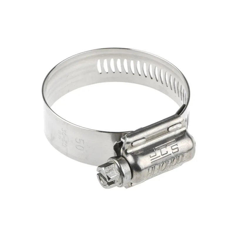 HI-TORQUE Heavy-Duty Stainless Steel Slotted Hex Worm Drive Hose Clip 30–50 mm ID HTM50P