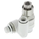 SMC ASP Series Flow Controller Flow Regulator, 3/8 in R Threaded Inlet 8mm Tube Outlet, Brass Electroless ASP530F-03-08S