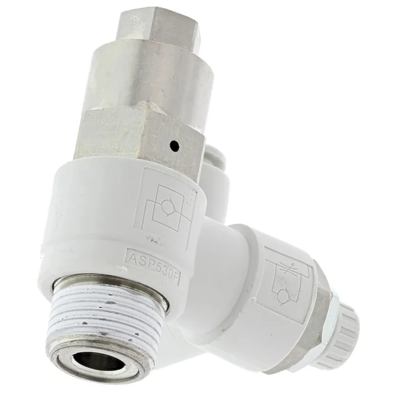SMC ASP Series Flow Controller Flow Regulator, 3/8 in R Threaded Inlet 8mm Tube Outlet, Brass Electroless ASP530F-03-08S