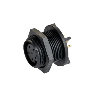 Bulgin Industrial Circular Connector 6 Contacts PCB Mount Miniature Socket Female IP68 Buccaneer 400 Series PX0413/06S/PC