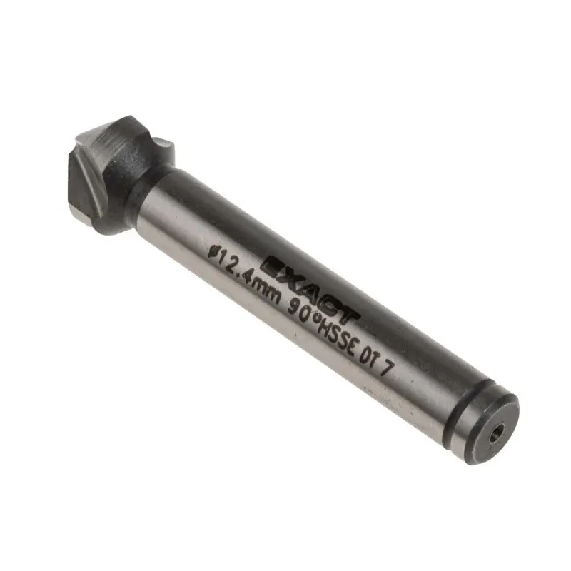 EXACT High Speed Steel-E Drill Bit 12.4 mm Head Diameter 3 Flutes 90° Countersink Angle 8 mm Shank Diameter Model 4405715