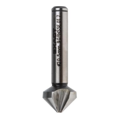EXACT High Speed Steel-E Drill Bit 20.5 mm Head Diameter 3 Flute 90° Countersink Angle 63 mm Length 10 mm Shank 4405720