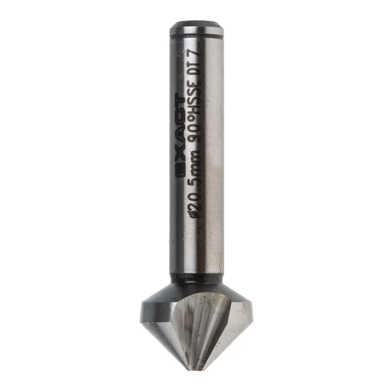 EXACT High Speed Steel-E Drill Bit 20.5 mm Head Diameter 3 Flute 90° Countersink Angle 63 mm Length 10 mm Shank 4405720