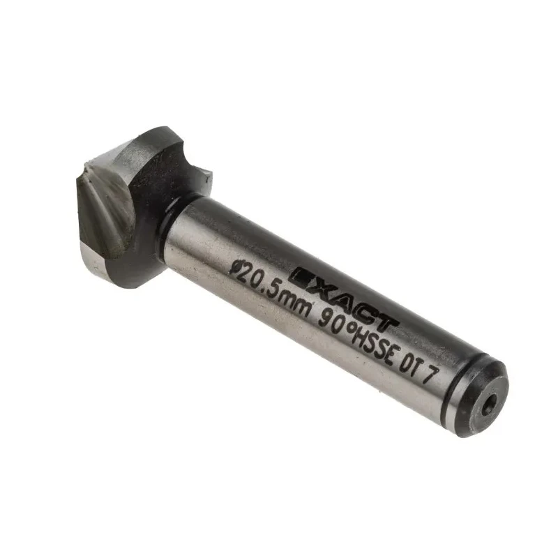EXACT High Speed Steel-E Drill Bit 20.5 mm Head Diameter 3 Flute 90° Countersink Angle 63 mm Length 10 mm Shank 4405720