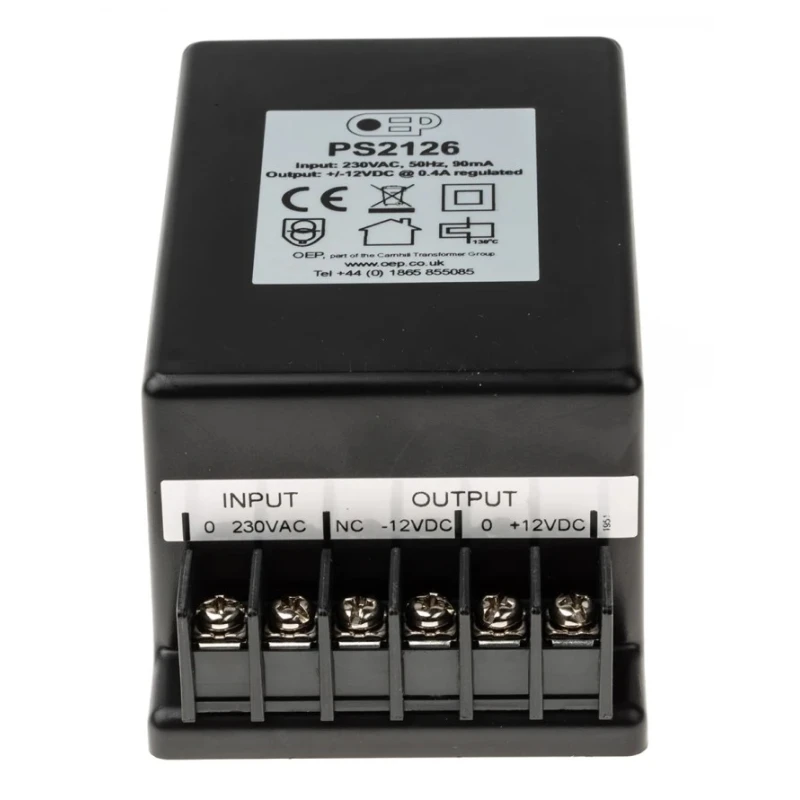 OEP 2 Output Linear Power Supply 12V 400mA 9.6W Embedded Regulated Dual PS2126