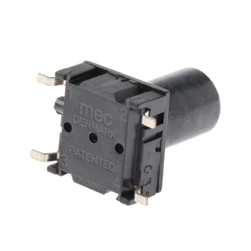 MEC IP67 Black Tactile Switch Button, 9.9 mm Actuator, SPST 50mA 24V DC PCB Mount IP67 IP Rating 3E Series IP67