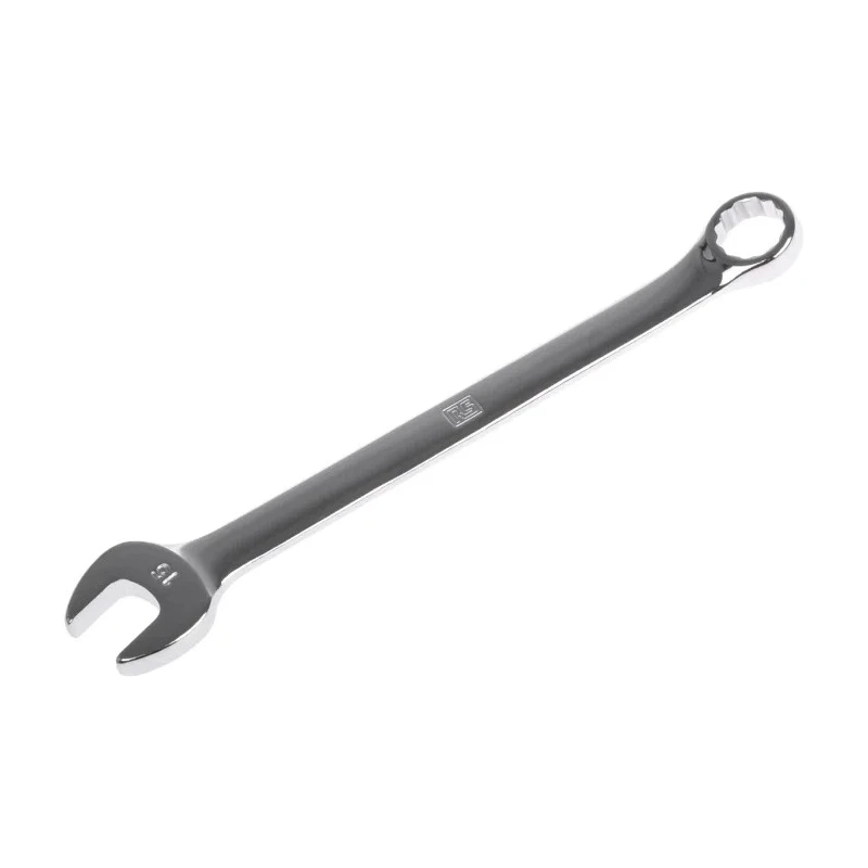 RS PRO Combination Spanner 15 mm, 198mm Overall Chrome Vanadium Steel Chrome Finish 495-3497