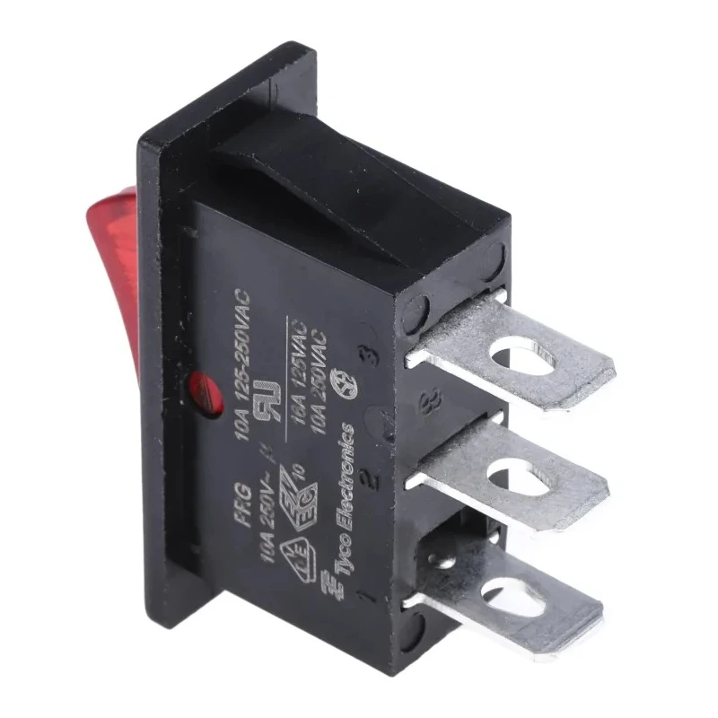 TE Connectivity Illuminated SPST On-Off Rocker Switch Panel 10A Polyamide 66 Gemini A Series 1634202-5