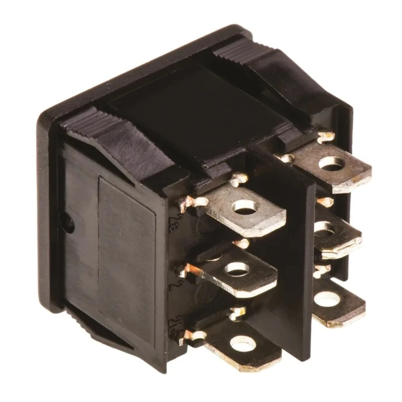 TE Connectivity DPDT On-Off-On (On)-Off-(On) Rocker Switch Panel 10A 125Vac 6A 250Vac 2-1634200-5