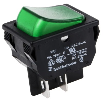 TE Connectivity Illuminated DPST On-Off Rocker Switch Panel Housing Polyamide 66 Gemini A Series 1634201-5
