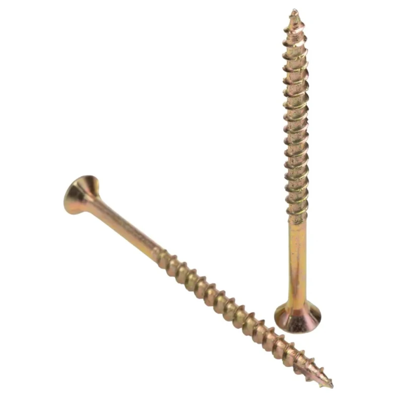 ULTI-MATE Pozisquare Countersunk Steel Wood Screw Yellow Passivated Zinc Plated 5 mm Thread 80 mm Length ULT/110