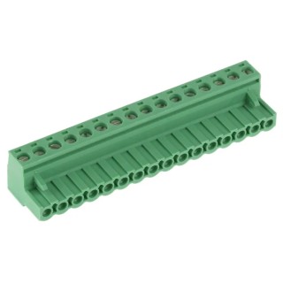 Phoenix Contact MSTB 2.5/16-ST-5.08 Series Pluggable Terminal Block, 16-Contact, 5.08 mm Pitch, 1 Row, Green 1757158